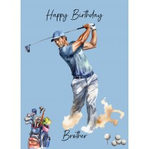 Golf Watercolour Art Birthday Card for Brother