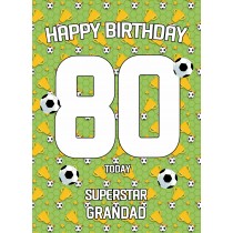 80th Birthday Football Card for Grandad