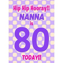 Nanna 80th Birthday Card (Purple Spots)