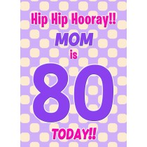 Mom 80th Birthday Card (Purple Spots)