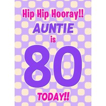 Auntie 80th Birthday Card (Purple Spots)