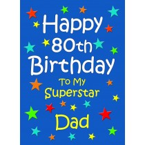 Dad 80th Birthday Card (Blue)