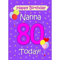 Nanna 80th Birthday Card (Lilac)
