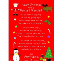 Personalised 'from The Grandkids' Christmas Verse Poem Greeting Card (Nanna & Grandad)