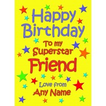 Personalised Friend Birthday Card (Yellow)
