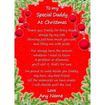 Personalised Christmas Verse Poem Greeting Card (Special Daddy)