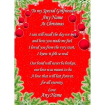Personalised Christmas Romantic Verse Poem Greeting Card (Special Girlfriend)