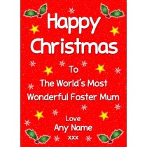 Personalised 'Foster Mum' Christmas Greeting Card