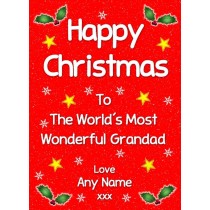 Personalised 'Grandad' Christmas Greeting Card