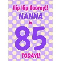 Nanna 85th Birthday Card (Purple Spots)