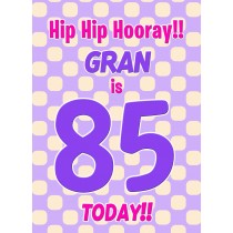 Gran 85th Birthday Card (Purple Spots)