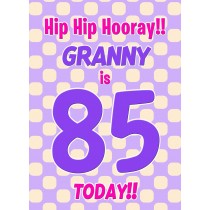 Granny 85th Birthday Card (Purple Spots)