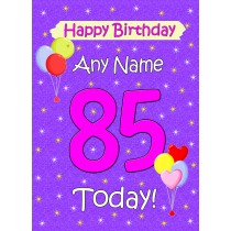 Personalised 85th Birthday Card (Lilac)