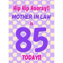 Mother in Law 85th Birthday Card (Purple Spots)