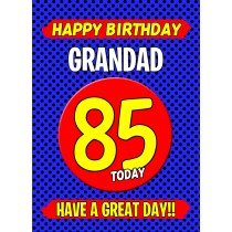 Grandad 85th Birthday Card (Blue)