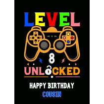 Cousin 8th Birthday Card (Gamer, Design 4)