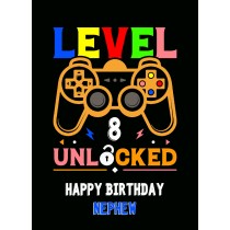 Nephew 8th Birthday Card (Gamer, Design 4)