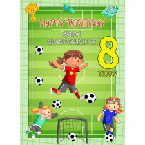 Kids 8th Birthday Football Card for Great Granddaughter