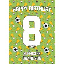 8th Birthday Football Card for Grandson