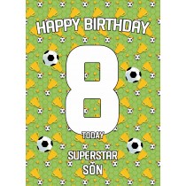 8th Birthday Football Card for Son