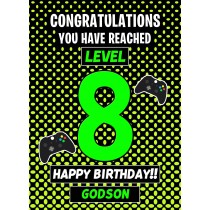 Godson 8th Birthday Card (Level Up Gamer)