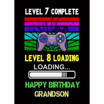 Grandson 8th Birthday Card (Gamer, Design 2)