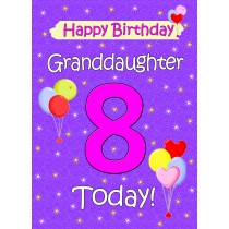 Granddaughter 8th Birthday Card (Lilac)