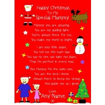 Personalised 'from The Kids' Christmas Verse Poem Greeting Card (Special Mummy, from Daughter)