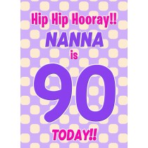 Nanna 90th Birthday Card (Purple Spots)