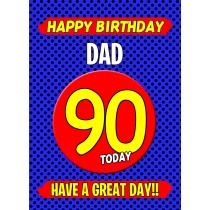 Dad 90th Birthday Card (Blue)