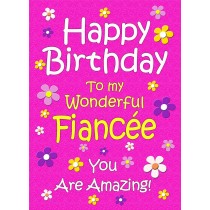 Fiancee Birthday Card (Cerise)