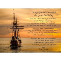Personalised Birthday Poem Verse Greeting Card (Special Grandad, from Grandson)