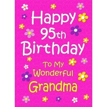 Grandma 95th Birthday Card (Pink)