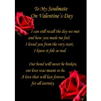 Valentines Day 'Soulmate' Verse Poem Greeting Card