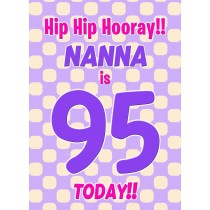Nanna 95th Birthday Card (Purple Spots)