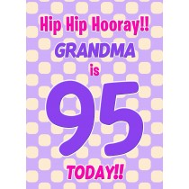 Grandma 95th Birthday Card (Purple Spots)