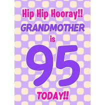 Grandmother 95th Birthday Card (Purple Spots)