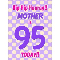 Mother 95th Birthday Card (Purple Spots)