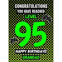 Grandad 95th Birthday Card (Level Up Gamer)
