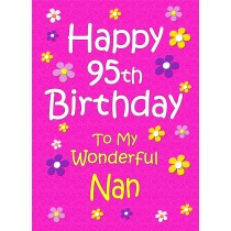 Nan 95th Birthday Card (Pink)