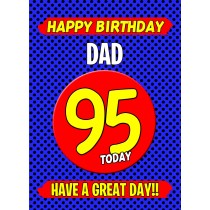 Dad 95th Birthday Card (Blue)