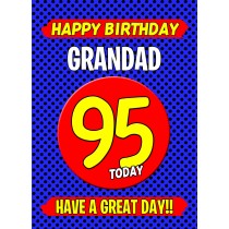 Grandad 95th Birthday Card (Blue)