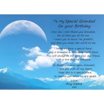 Personalised Birthday Poem Verse Greeting Card (Special Grandad, from Grandson)