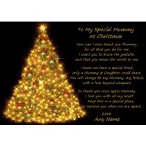 Personalised Christmas Verse Poem Greeting Card (Special Mummy, from Daughter, Black)
