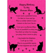 from The Cat Verse Poem Birthday Card (Cerise, Human Mam)