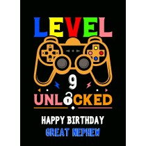 Great Nephew 9th Birthday Card (Gamer, Design 4)
