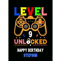 Stepson 9th Birthday Card (Gamer, Design 4)