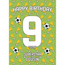 9th Birthday Football Card for Cousin