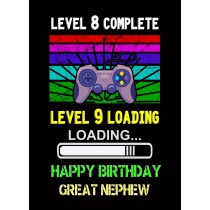 Great Nephew 9th Birthday Card (Gamer, Design 2)