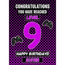 Sister 9th Birthday Card (Level Up Gamer)